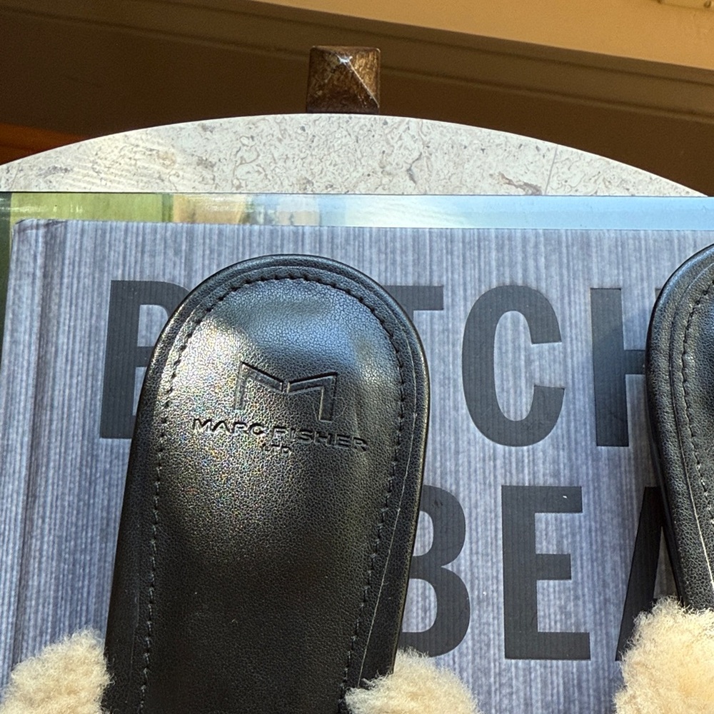 Marc Fisher Tan Shearling Slippers - Picture 2 of 7